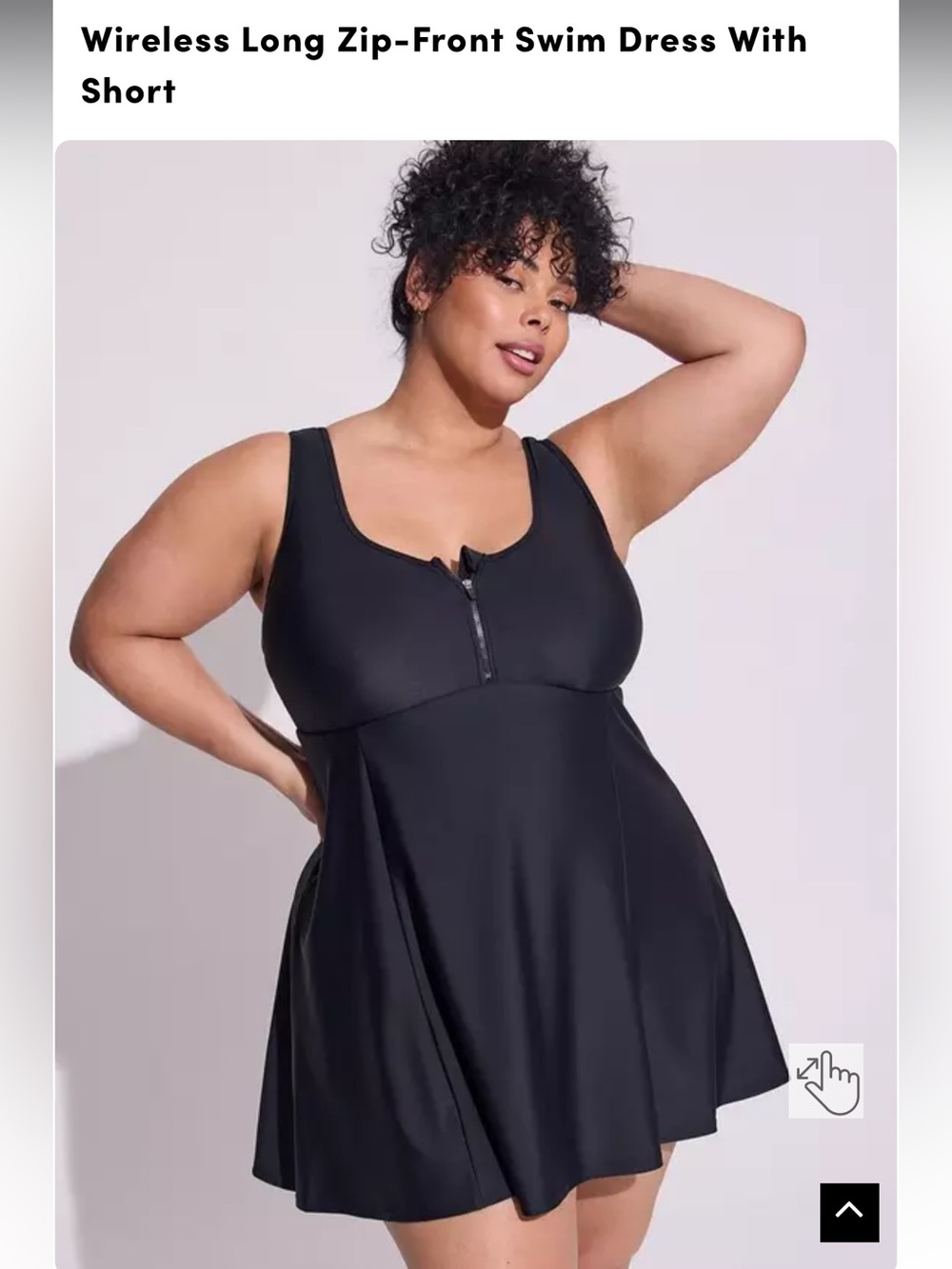 Torrid Wireless Zip Front Swim Dress With Shorts